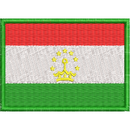 Patch Bordado Bandeira Tadjiquistão 5x7 cm Cód.BDP238