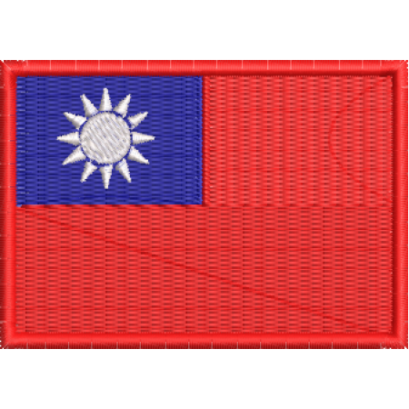 Patch Bordado Bandeira Taiwan 5x7 cm Cód.BDP102