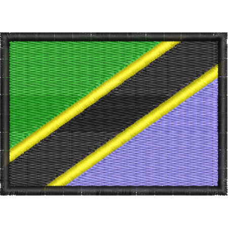 Patch Bordado Bandeira Tanzânia 5x7 cm Cód.BDP163