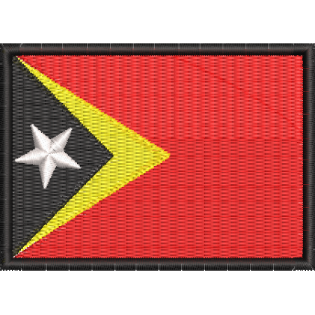 Patch Bordado Bandeira Timor Leste 5x7 cm Cód.BDP92