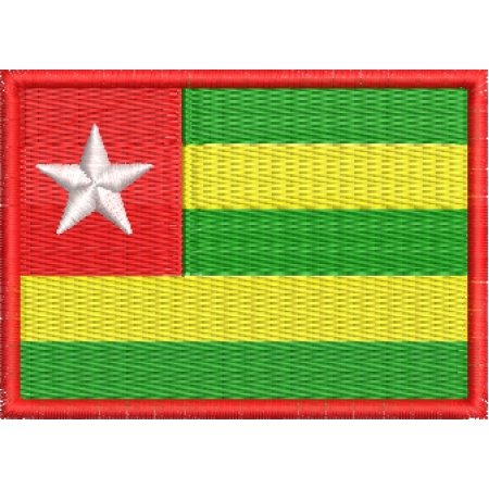 Patch Bordado Bandeira Togo 5x7cm Cód.BDP239