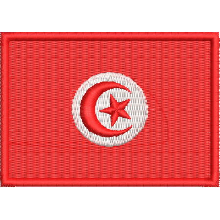 Patch Bordado Bandeira Tunísia 5x7 cm Cód.BDP99