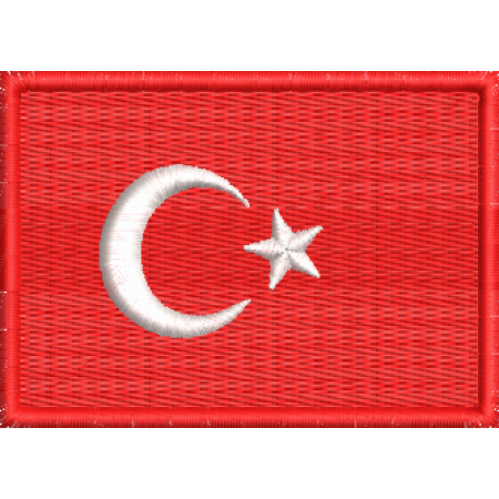 Patch Bordado Bandeira Turquia 5x7 cm Cód.BDP21