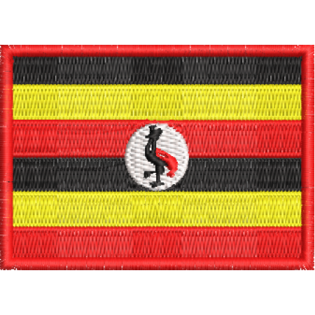 Patch Bordado Bandeira Uganda 5x7 cm Cód.BDP161