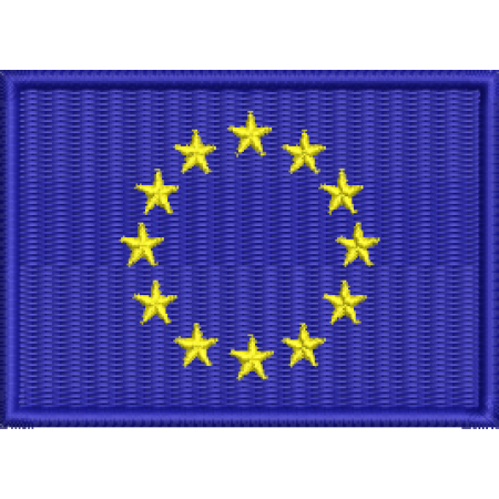 Patch Bordado Bandeira União Europeia 5x7 cm Cód.BDP119