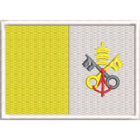 Patch Bordado Bandeira Vaticano 5x7 cm Cód.BDP37
