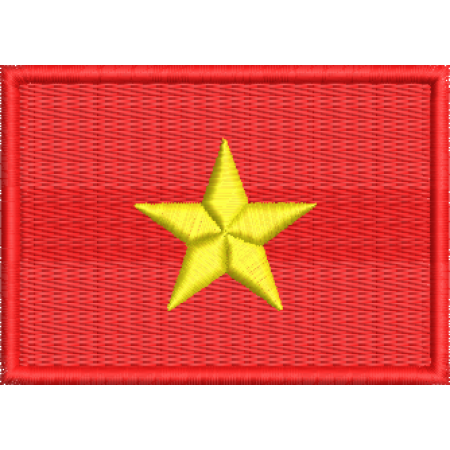 Patch Bordado Bandeira Vietnã 5x7 cm Cód.BDP141