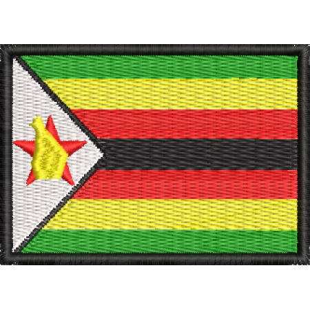 Patch Bordado Bandeira Zimbabwe 5x7 cm Cód.BDP130