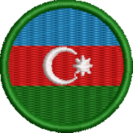 Patch Bordado Bandeira Azerbaijão 4x4 Cód.BDR172