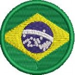 Patch Bordado Bandeira Brasil 4x4 Cód.BDR1