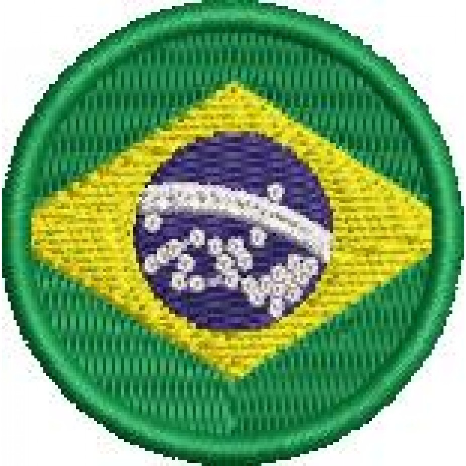 Patch Bordado Bandeira Do Brasil 7X5 Com Velcro
