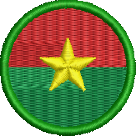 Patch Bordado Bandeira Burkina Faso 4x4 Cód.BDR179