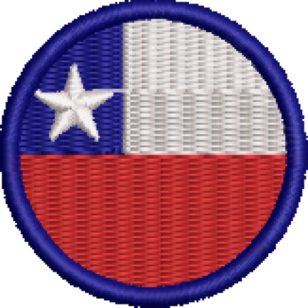 Patch Bordado Bandeira Chile 4x4 Cód.BDR93