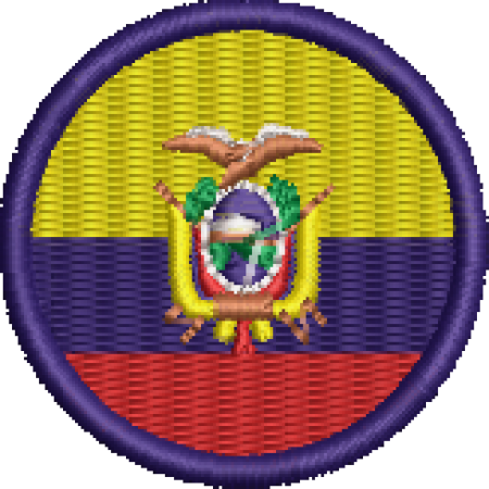 Patch Bordado Bandeira Equador 4x4 Cód.BDR50