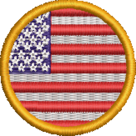 Patch Bordado Bandeira Estados Unidos da América 4x4 Cód.BDR135
