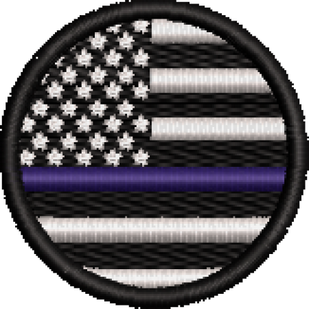 Patch Bordado Bandeira Estados Unidos da América Blue Line 4x4 Cód.BDR267