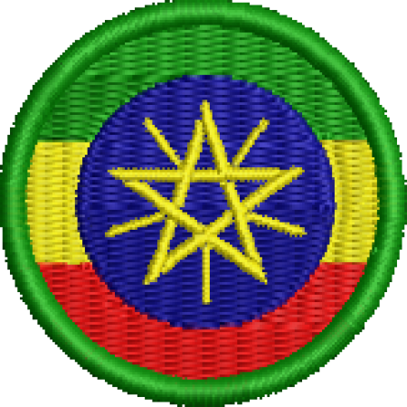 Patch Bordado Bandeira Etiópia 4x4 Cód.BDR151