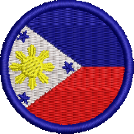 Patch Bordado Bandeira Filipinas 4x4 Cód.BDR156