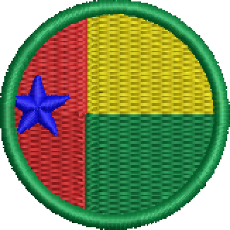 Patch Bordado Bandeira Guiné Bissau 4x4 Cód.BDR196