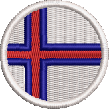Patch Bordado Bandeira Ilhas Faroé 4x4 Cód.BDR279