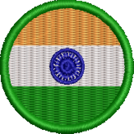 Patch Bordado Bandeira Índia 4x4 Cód.BDR23