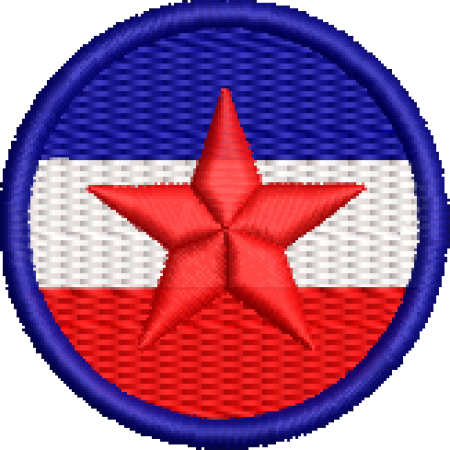 Patch Bordado Bandeira Iugoslávia 4x4 Cód.BDR87