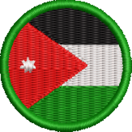 Patch Bordado Bandeira Jordânia 4x4 cm BDR14