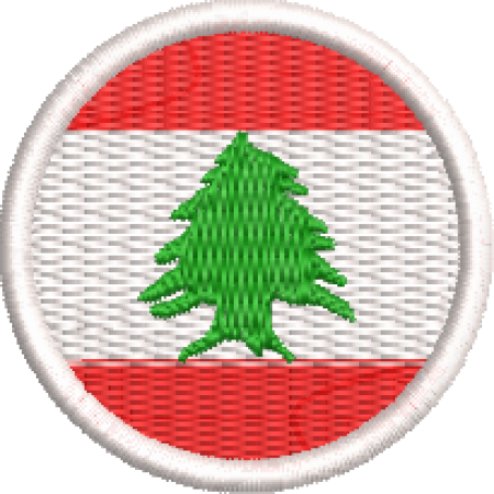 Patch Bordado Bandeira Líbano 4x4 Cód.BDR94