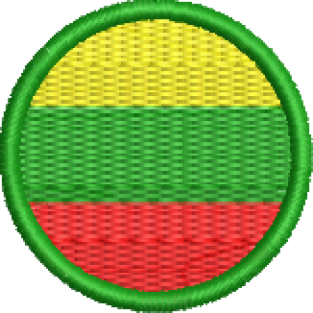 Patch Bordado Bandeira Lituânia 4x4 Cód.BDR19