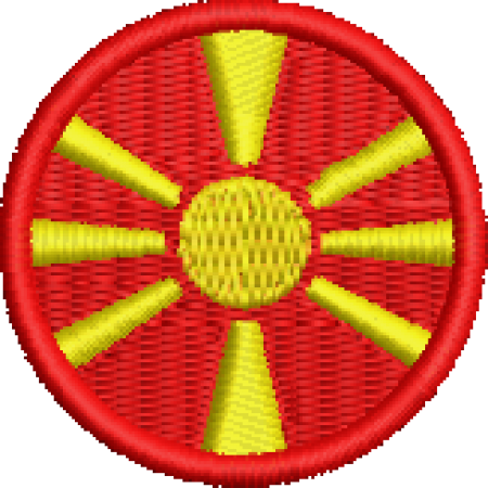 Patch Bordado Bandeira Macedônia 4x4 Cód.BDR208