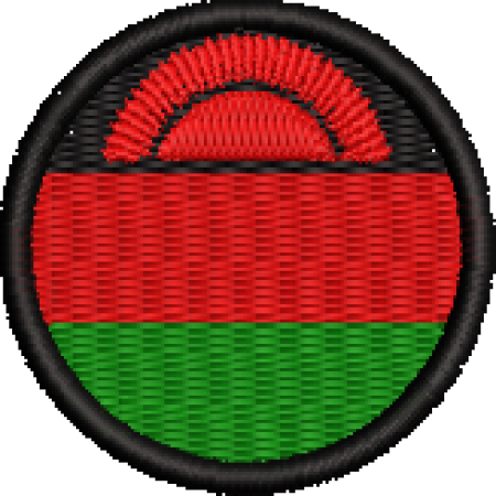 Patch Bordado Bandeira Malawi 4x4 Cód.BDR210