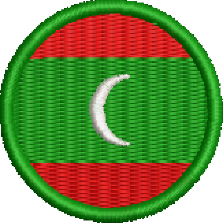 Patch Bordado Bandeira Maldivas 4x4 Cód.BDR211