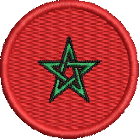 Patch Bordado Bandeira Marrocos 4x4 Cód.BDR55