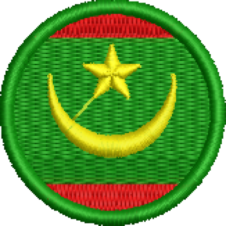 Patch Bordado Bandeira Mauritânia 4x4 Cód.BDR213