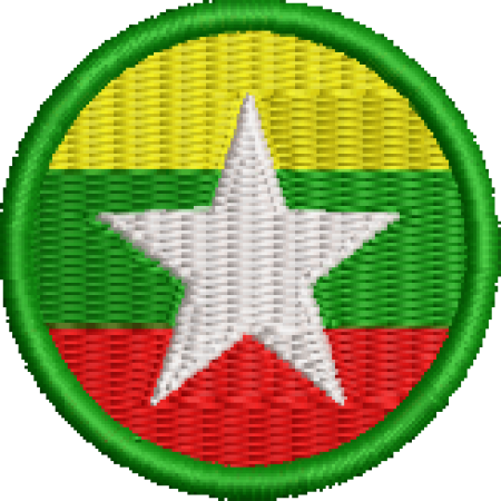 Patch Bordado Bandeira Mianmar 4x4 Cód.BDR164
