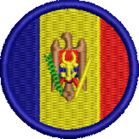 Patch Bordado Bandeira Moldávia 4x4 Cód.BDR215
