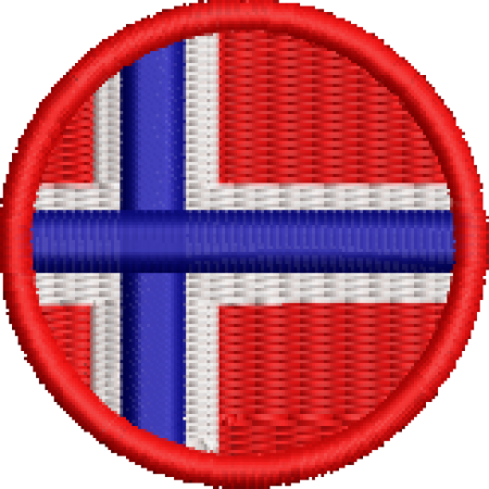 Patch Bordado Bandeira Noruega 4x4 Cód.BDR82