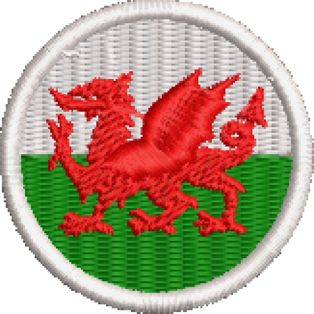 Patch Bordado Bandeira País de Gales 4x4 Cód.BDR27