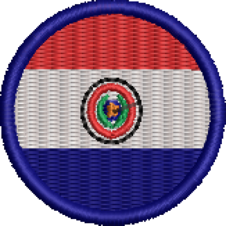 Patch Bordado Bandeira Paraguai 4x4 Cód.BDR30