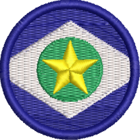Patch Bordado Bandeira Estado Mato Grosso 4x4 Cód.BRE24