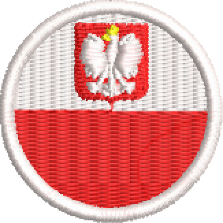 Patch Bordado Bandeira Polônia 4x4 Cód.BDR39