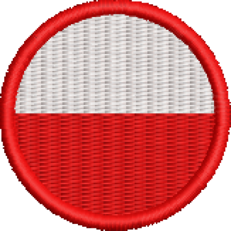 Patch Bordado Bandeira Polônia 4x4 Cód.BDR73