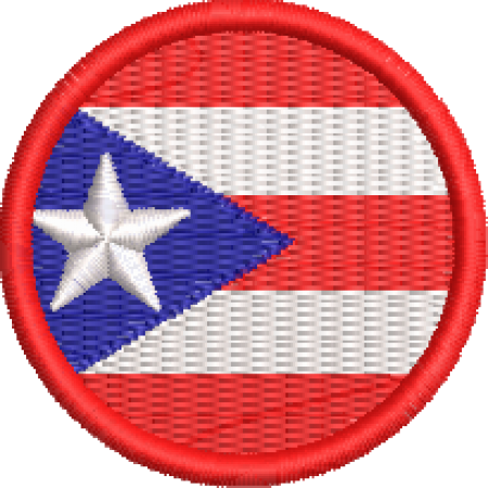 Patch Bordado Bandeira Porto Rico 4x4 Cód.BDR138