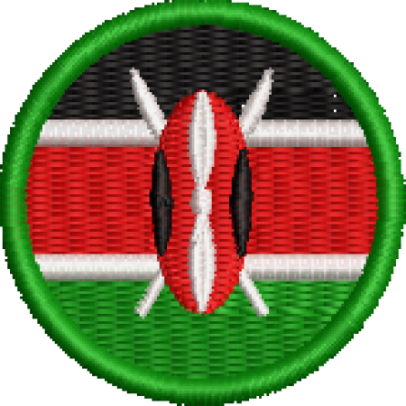 Patch Bordado Bandeira Quênia 4x4 Cód.BDR162