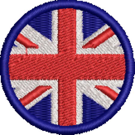 Patch Bordado Bandeira Reino Unido da Grã Bretanha 4x4 Cód.BDR25