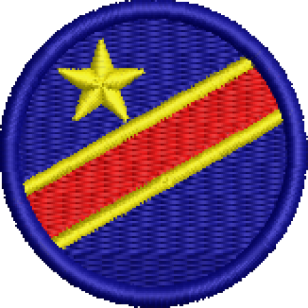 Patch Bordado Bandeira República Democrática do Congo 4x4 Cód.BDR224