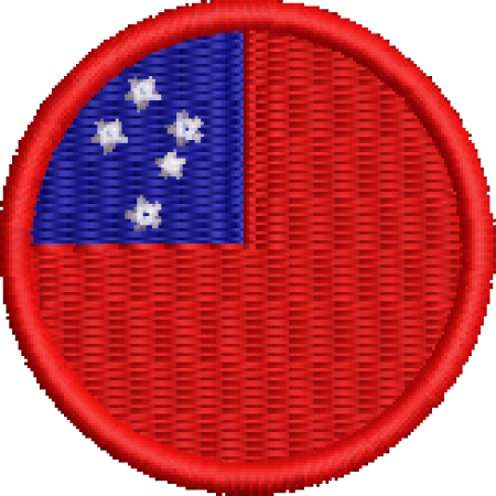 Patch Bordado Bandeira Samoa 4x4 Cód.BDR225