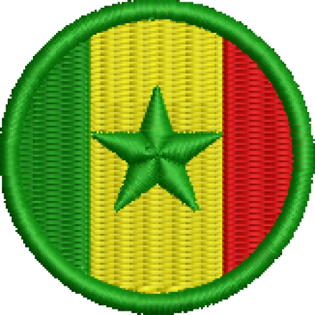 Patch Bordado Bandeira Senegal 4x4 Cód.BDR230