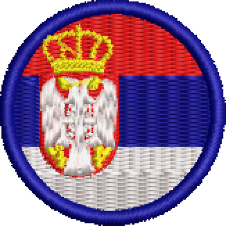 Patch Bordado Bandeira Sérvia 4x4 Cód.BDR168
