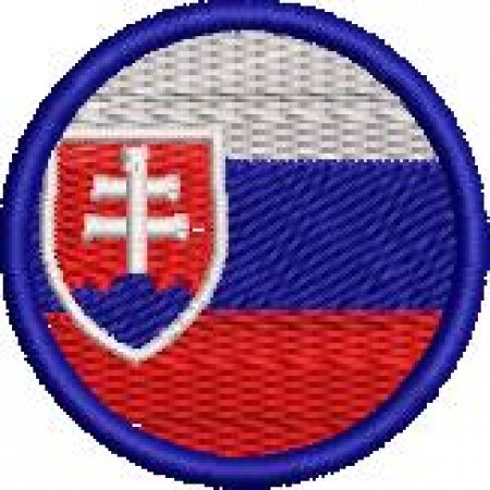 Patch Bordado Bandeira Eslováquia 4x4 cm Cód.BDR8